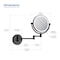 Kibi Circular LED Wall Mount Magnifying Make Up Mirror - Matte Black KMM101MB - alternate 7